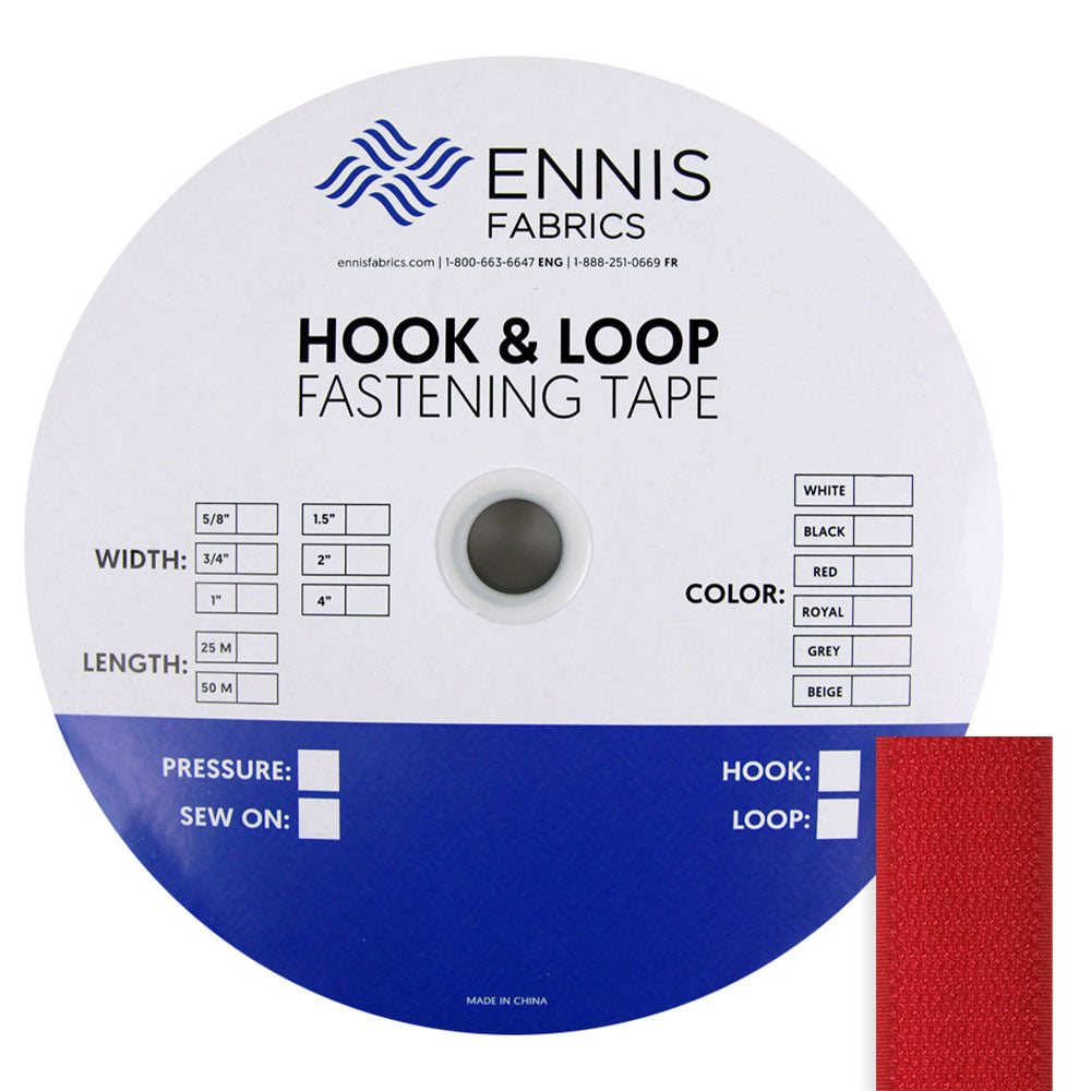 1in. (25mm) Hook Red25m/Roll