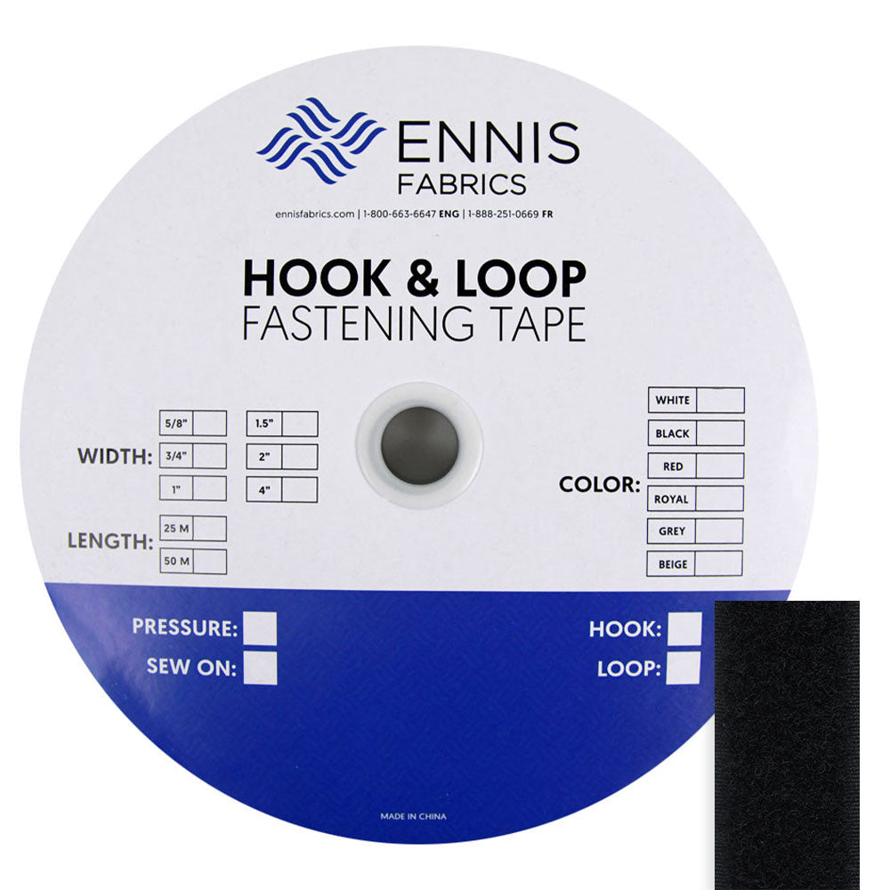 3/4in. (20mm) Loop Black25m/Roll